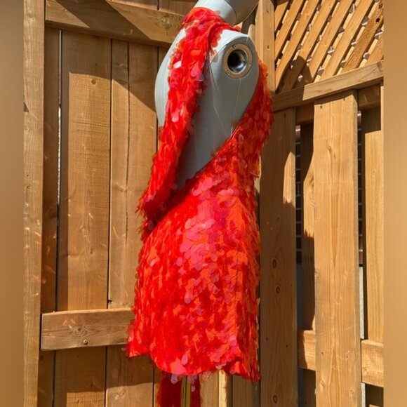 🆕 MISHA COLLECTION 🧿 NWOT Red Sapphire Sequins Mini Dress, Sz S - US 4 - Picture 9 of 16